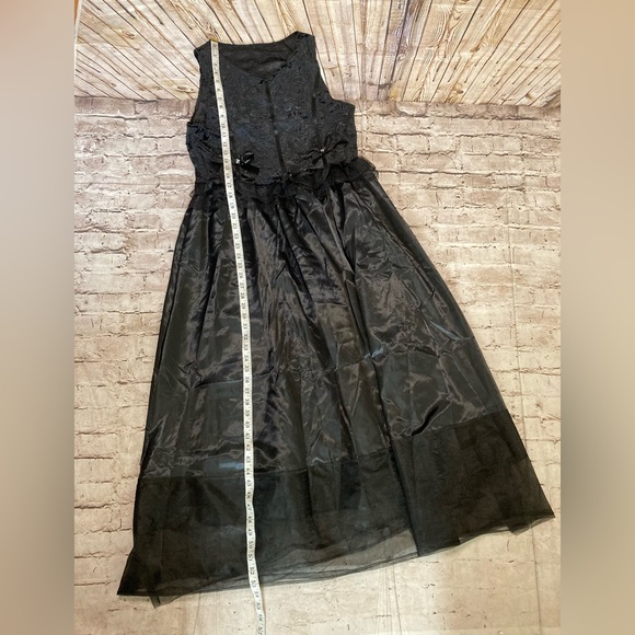🎃NWT DOSE black sleeveless maxi  gothic 3 different fabrics dress XL - Picture 13 of 16